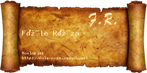 Füle Róza névjegykártya